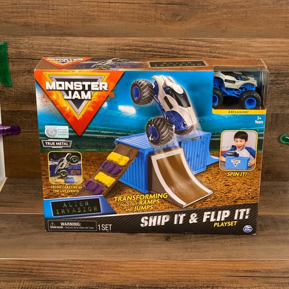 monster jam ship it and flip it playset